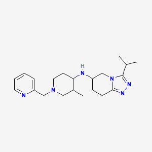 molecular formula C21H32N6 B6763133 N-[3-methyl-1-(pyridin-2-ylmethyl)piperidin-4-yl]-3-propan-2-yl-5,6,7,8-tetrahydro-[1,2,4]triazolo[4,3-a]pyridin-6-amine 