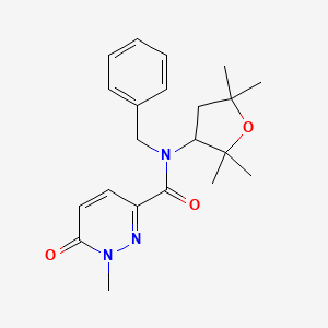 molecular formula C21H27N3O3 B6763195 N-benzyl-1-methyl-6-oxo-N-(2,2,5,5-tetramethyloxolan-3-yl)pyridazine-3-carboxamide 