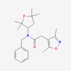 molecular formula C22H30N2O3 B6763232 N-benzyl-2-(3,5-dimethyl-1,2-oxazol-4-yl)-N-(2,2,5,5-tetramethyloxolan-3-yl)acetamide 