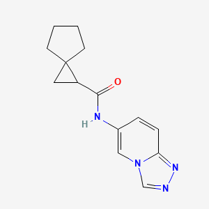 molecular formula C14H16N4O B6763268 N-([1,2,4]triazolo[4,3-a]pyridin-6-yl)spiro[2.4]heptane-2-carboxamide 