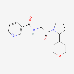molecular formula C17H23N3O3 B6763283 N-[2-[2-(oxan-4-yl)pyrrolidin-1-yl]-2-oxoethyl]pyridine-3-carboxamide 