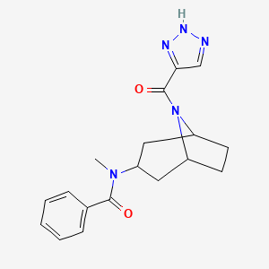 molecular formula C18H21N5O2 B6763284 N-methyl-N-[8-(2H-triazole-4-carbonyl)-8-azabicyclo[3.2.1]octan-3-yl]benzamide 