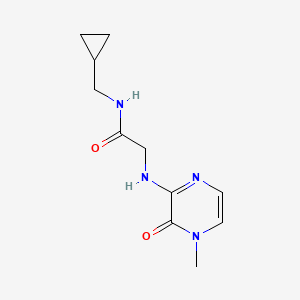 molecular formula C11H16N4O2 B6763437 N-(cyclopropylmethyl)-2-[(4-methyl-3-oxopyrazin-2-yl)amino]acetamide 