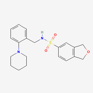 molecular formula C20H24N2O3S B6763466 N-[(2-piperidin-1-ylphenyl)methyl]-1,3-dihydro-2-benzofuran-5-sulfonamide 