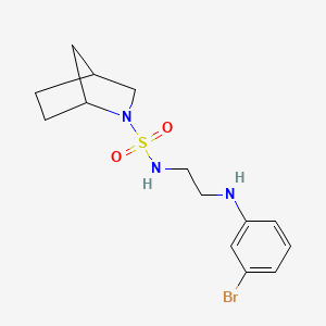 molecular formula C14H20BrN3O2S B6763565 N-[2-(3-bromoanilino)ethyl]-2-azabicyclo[2.2.1]heptane-2-sulfonamide 