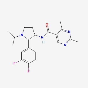 molecular formula C20H24F2N4O B6763644 N-[2-(3,4-difluorophenyl)-1-propan-2-ylpyrrolidin-3-yl]-2,4-dimethylpyrimidine-5-carboxamide 