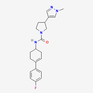 molecular formula C21H25FN4O B6763745 N-[4-(4-fluorophenyl)cyclohex-3-en-1-yl]-3-(1-methylpyrazol-4-yl)pyrrolidine-1-carboxamide 
