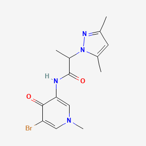 molecular formula C14H17BrN4O2 B6763774 N-(5-bromo-1-methyl-4-oxopyridin-3-yl)-2-(3,5-dimethylpyrazol-1-yl)propanamide 