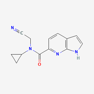 molecular formula C13H12N4O B6763788 N-(cyanomethyl)-N-cyclopropyl-1H-pyrrolo[2,3-b]pyridine-6-carboxamide 