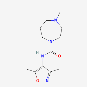 molecular formula C12H20N4O2 B6763857 N-(3,5-dimethyl-1,2-oxazol-4-yl)-4-methyl-1,4-diazepane-1-carboxamide 