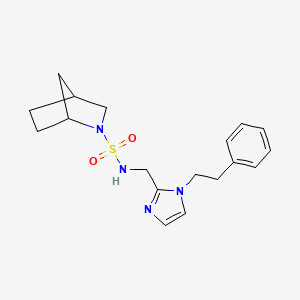 molecular formula C18H24N4O2S B6763909 N-[[1-(2-phenylethyl)imidazol-2-yl]methyl]-2-azabicyclo[2.2.1]heptane-2-sulfonamide 