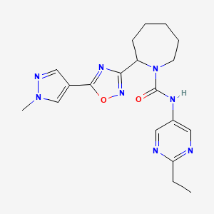 molecular formula C19H24N8O2 B6764079 N-(2-ethylpyrimidin-5-yl)-2-[5-(1-methylpyrazol-4-yl)-1,2,4-oxadiazol-3-yl]azepane-1-carboxamide 