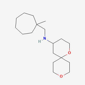 molecular formula C18H33NO2 B6764138 N-[(1-methylcycloheptyl)methyl]-1,9-dioxaspiro[5.5]undecan-4-amine 