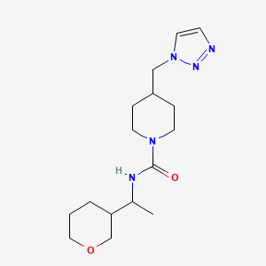 molecular formula C16H27N5O2 B6764161 N-[1-(oxan-3-yl)ethyl]-4-(triazol-1-ylmethyl)piperidine-1-carboxamide 