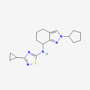 molecular formula C17H23N5S B6764195 N-(2-cyclopentyl-4,5,6,7-tetrahydroindazol-7-yl)-3-cyclopropyl-1,2,4-thiadiazol-5-amine 