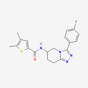 molecular formula C19H19FN4OS B6764211 N-[3-(4-fluorophenyl)-5,6,7,8-tetrahydro-[1,2,4]triazolo[4,3-a]pyridin-6-yl]-4,5-dimethylthiophene-2-carboxamide 