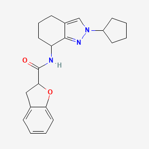 molecular formula C21H25N3O2 B6764226 N-(2-cyclopentyl-4,5,6,7-tetrahydroindazol-7-yl)-2,3-dihydro-1-benzofuran-2-carboxamide 