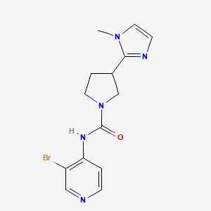 molecular formula C14H16BrN5O B6764288 N-(3-bromopyridin-4-yl)-3-(1-methylimidazol-2-yl)pyrrolidine-1-carboxamide 