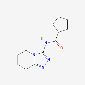 molecular formula C12H18N4O B6764342 N-(5,6,7,8-tetrahydro-[1,2,4]triazolo[4,3-a]pyridin-3-yl)cyclopentanecarboxamide 