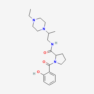 molecular formula C21H32N4O3 B6764412 N-[2-(4-ethylpiperazin-1-yl)propyl]-1-(2-hydroxybenzoyl)pyrrolidine-2-carboxamide 