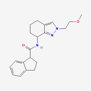 molecular formula C20H25N3O2 B6764444 N-[2-(2-methoxyethyl)-4,5,6,7-tetrahydroindazol-7-yl]-2,3-dihydro-1H-indene-1-carboxamide 