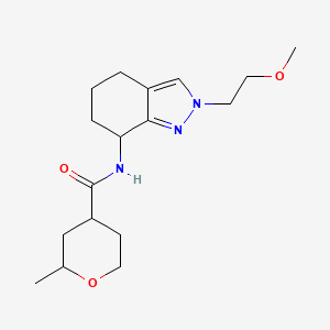 molecular formula C17H27N3O3 B6764452 N-[2-(2-methoxyethyl)-4,5,6,7-tetrahydroindazol-7-yl]-2-methyloxane-4-carboxamide 