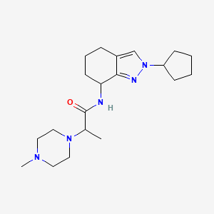 molecular formula C20H33N5O B6764466 N-(2-cyclopentyl-4,5,6,7-tetrahydroindazol-7-yl)-2-(4-methylpiperazin-1-yl)propanamide 