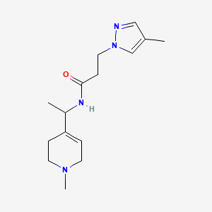 molecular formula C15H24N4O B6764553 N-[1-(1-methyl-3,6-dihydro-2H-pyridin-4-yl)ethyl]-3-(4-methylpyrazol-1-yl)propanamide 