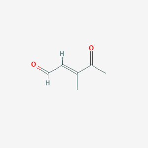 molecular formula C6H8O2 B067646 (E)-3-methyl-4-oxopent-2-enal CAS No. 160456-54-2