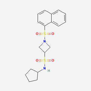molecular formula C18H22N2O4S2 B6764623 N-cyclopentyl-1-naphthalen-1-ylsulfonylazetidine-3-sulfonamide 