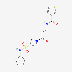 molecular formula C16H23N3O4S2 B6764635 N-[3-[3-(cyclopentylsulfamoyl)azetidin-1-yl]-3-oxopropyl]thiophene-3-carboxamide 