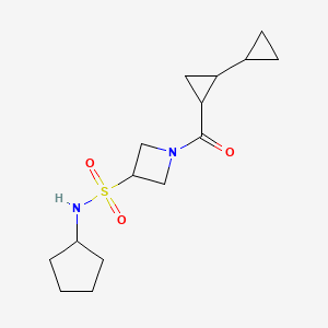 molecular formula C15H24N2O3S B6764644 N-cyclopentyl-1-(2-cyclopropylcyclopropanecarbonyl)azetidine-3-sulfonamide 