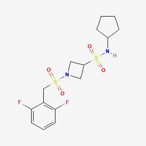 molecular formula C15H20F2N2O4S2 B6764664 N-cyclopentyl-1-[(2,6-difluorophenyl)methylsulfonyl]azetidine-3-sulfonamide 