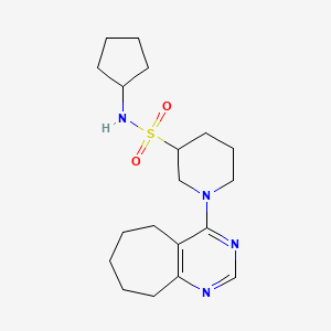 molecular formula C19H30N4O2S B6764709 N-cyclopentyl-1-(6,7,8,9-tetrahydro-5H-cyclohepta[d]pyrimidin-4-yl)piperidine-3-sulfonamide 