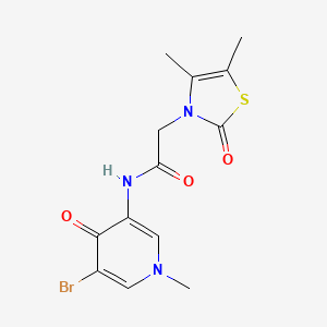 molecular formula C13H14BrN3O3S B6764715 N-(5-bromo-1-methyl-4-oxopyridin-3-yl)-2-(4,5-dimethyl-2-oxo-1,3-thiazol-3-yl)acetamide 