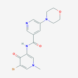 molecular formula C16H17BrN4O3 B6764723 N-(5-bromo-1-methyl-4-oxopyridin-3-yl)-5-morpholin-4-ylpyridine-3-carboxamide 