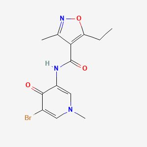 molecular formula C13H14BrN3O3 B6764737 N-(5-bromo-1-methyl-4-oxopyridin-3-yl)-5-ethyl-3-methyl-1,2-oxazole-4-carboxamide 