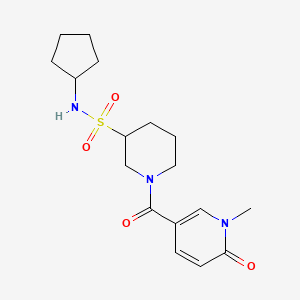 molecular formula C17H25N3O4S B6764743 N-cyclopentyl-1-(1-methyl-6-oxopyridine-3-carbonyl)piperidine-3-sulfonamide 