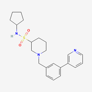 molecular formula C22H29N3O2S B6764752 N-cyclopentyl-1-[(3-pyridin-3-ylphenyl)methyl]piperidine-3-sulfonamide 