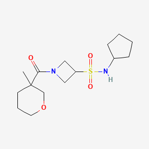 molecular formula C15H26N2O4S B6764767 N-cyclopentyl-1-(3-methyloxane-3-carbonyl)azetidine-3-sulfonamide 