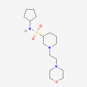 molecular formula C16H31N3O3S B6764772 N-cyclopentyl-1-(2-morpholin-4-ylethyl)piperidine-3-sulfonamide 