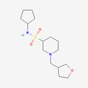 molecular formula C15H28N2O3S B6764778 N-cyclopentyl-1-(oxolan-3-ylmethyl)piperidine-3-sulfonamide 