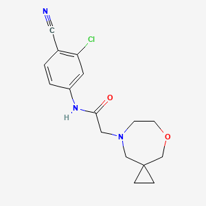 molecular formula C16H18ClN3O2 B6764930 N-(3-chloro-4-cyanophenyl)-2-(5-oxa-8-azaspiro[2.6]nonan-8-yl)acetamide 