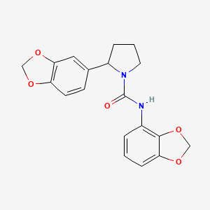 molecular formula C19H18N2O5 B6764984 N-(1,3-benzodioxol-4-yl)-2-(1,3-benzodioxol-5-yl)pyrrolidine-1-carboxamide 