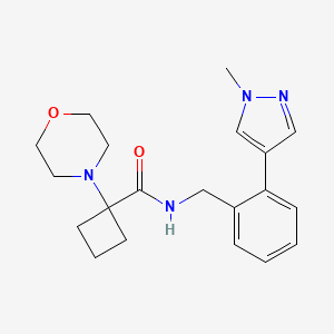 molecular formula C20H26N4O2 B6765023 N-[[2-(1-methylpyrazol-4-yl)phenyl]methyl]-1-morpholin-4-ylcyclobutane-1-carboxamide 