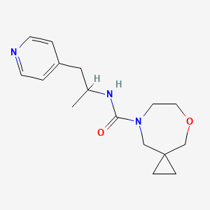 molecular formula C16H23N3O2 B6765036 N-(1-pyridin-4-ylpropan-2-yl)-5-oxa-8-azaspiro[2.6]nonane-8-carboxamide 
