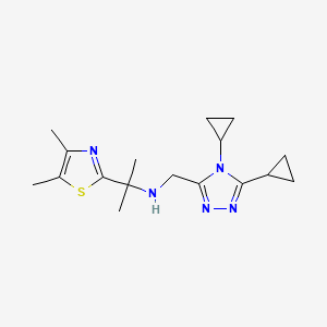 molecular formula C17H25N5S B6765072 N-[(4,5-dicyclopropyl-1,2,4-triazol-3-yl)methyl]-2-(4,5-dimethyl-1,3-thiazol-2-yl)propan-2-amine 