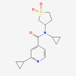 molecular formula C16H20N2O3S B6765133 N,2-dicyclopropyl-N-(1,1-dioxothiolan-3-yl)pyridine-4-carboxamide 