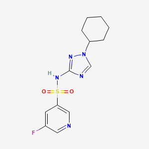 molecular formula C13H16FN5O2S B6765233 N-(1-cyclohexyl-1,2,4-triazol-3-yl)-5-fluoropyridine-3-sulfonamide 