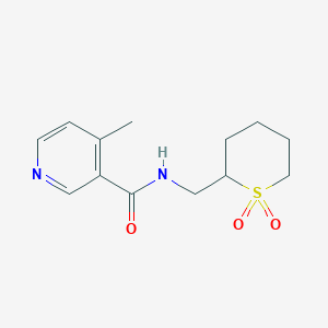 molecular formula C13H18N2O3S B6765283 N-[(1,1-dioxothian-2-yl)methyl]-4-methylpyridine-3-carboxamide 